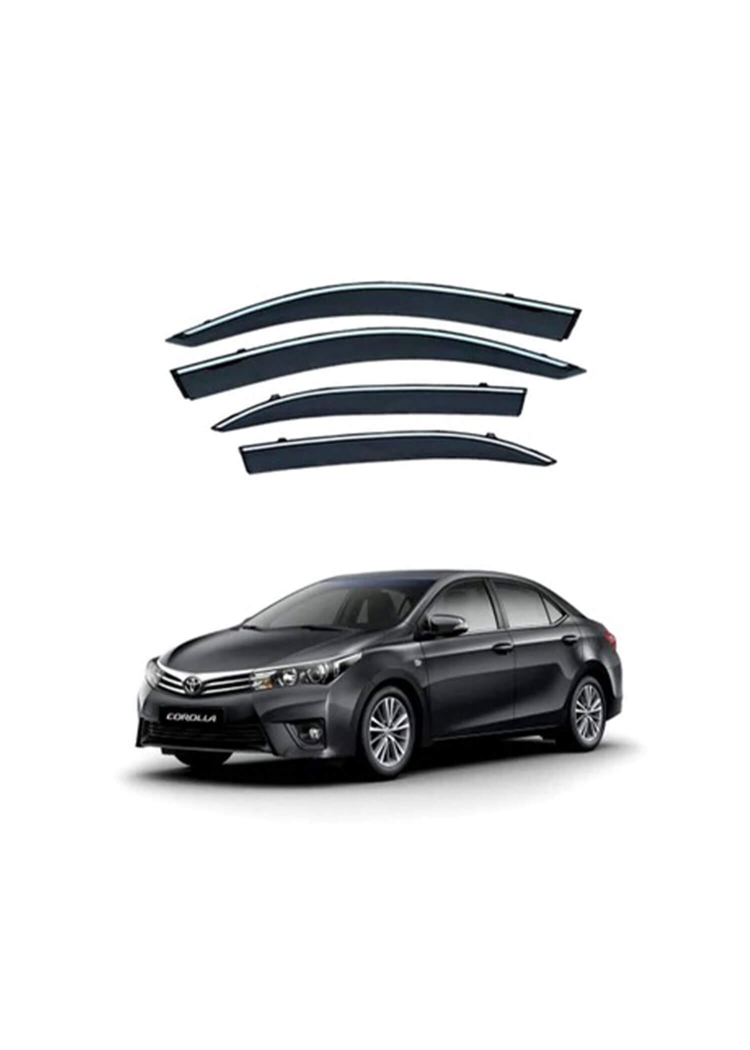 Toyota Corolla Air Press Door Visor Chrome Heavy (2014-2022)