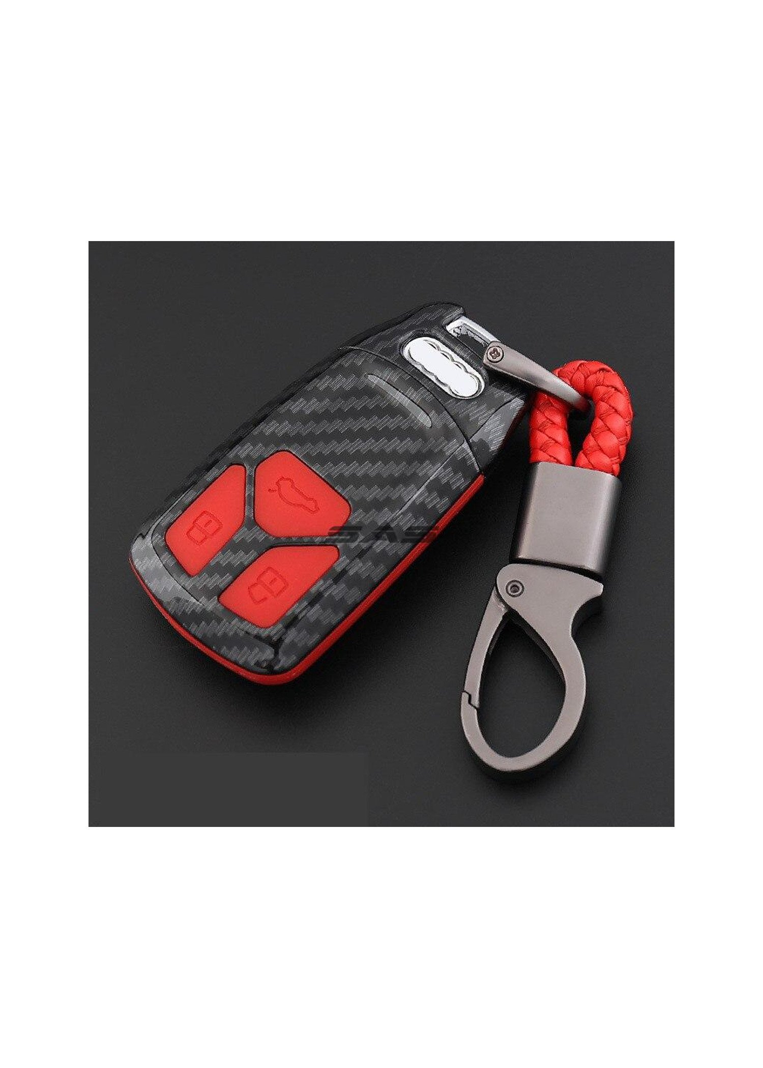 AUDI A5 KEY COVER CARBON/RED
